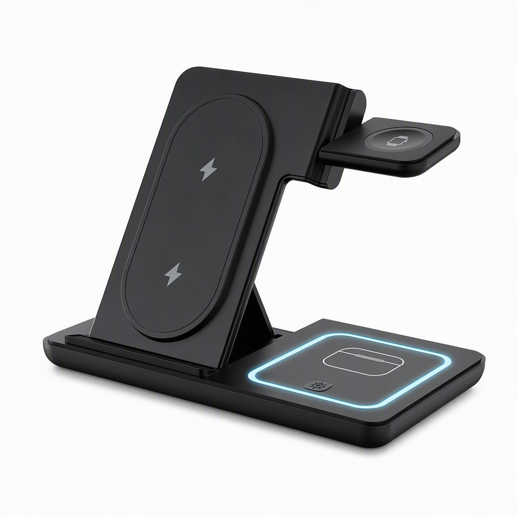 3 in 1 Foldable Wireless and Desktop Phone Stand