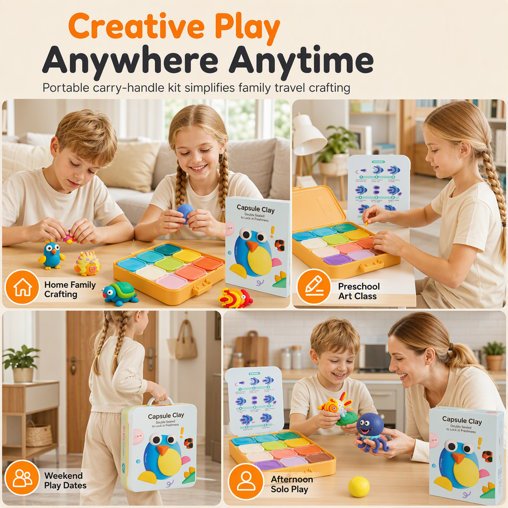 Non-Toxic Odorless Ultra Light Capsule Clay Set for Kids DIY Arts and Crafts Modeling Clay with Tools