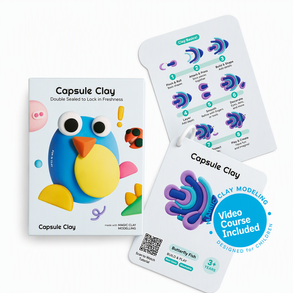 Non-Toxic Odorless Ultra Light Capsule Clay Set for Kids DIY Arts and Crafts Modeling Clay with Tools