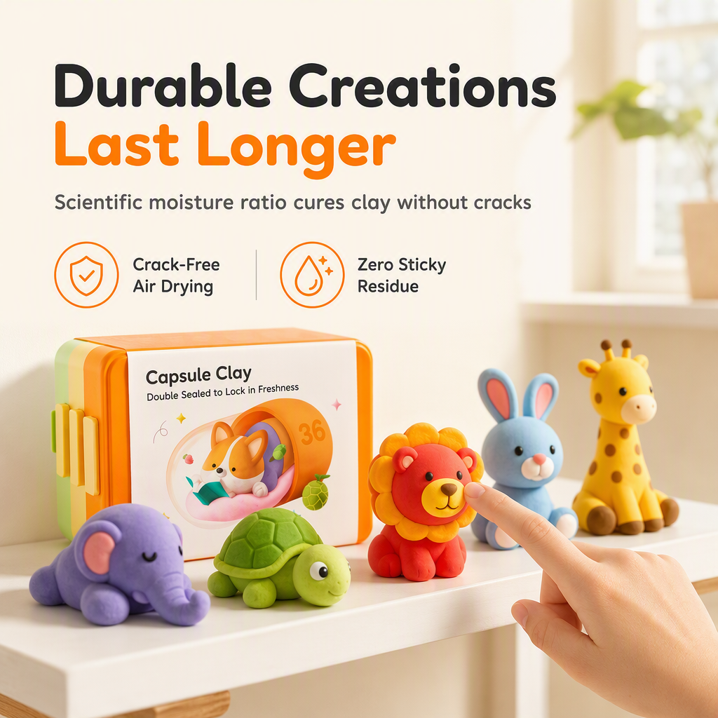 Non-Toxic Odorless Ultra Light Capsule Clay Set for Kids DIY Arts and Crafts Modeling Clay with Tools