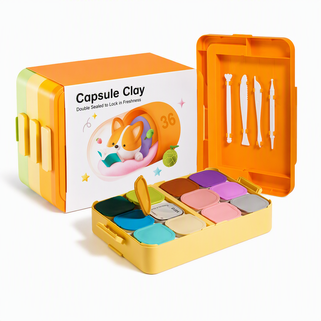 Non-Toxic Odorless Ultra Light Capsule Clay Set for Kids DIY Arts and Crafts Modeling Clay with Tools