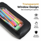 Transparent Window PU Leather Pencil Case