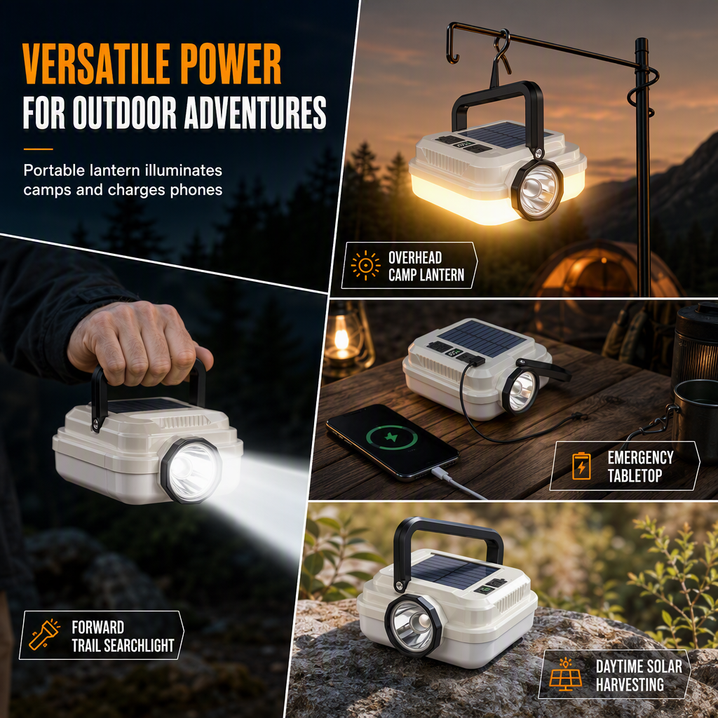 ⭐ DON'T MISS 50% OFF 🏕️ Multi-Functional — Lantern, Work Light & Device Charger