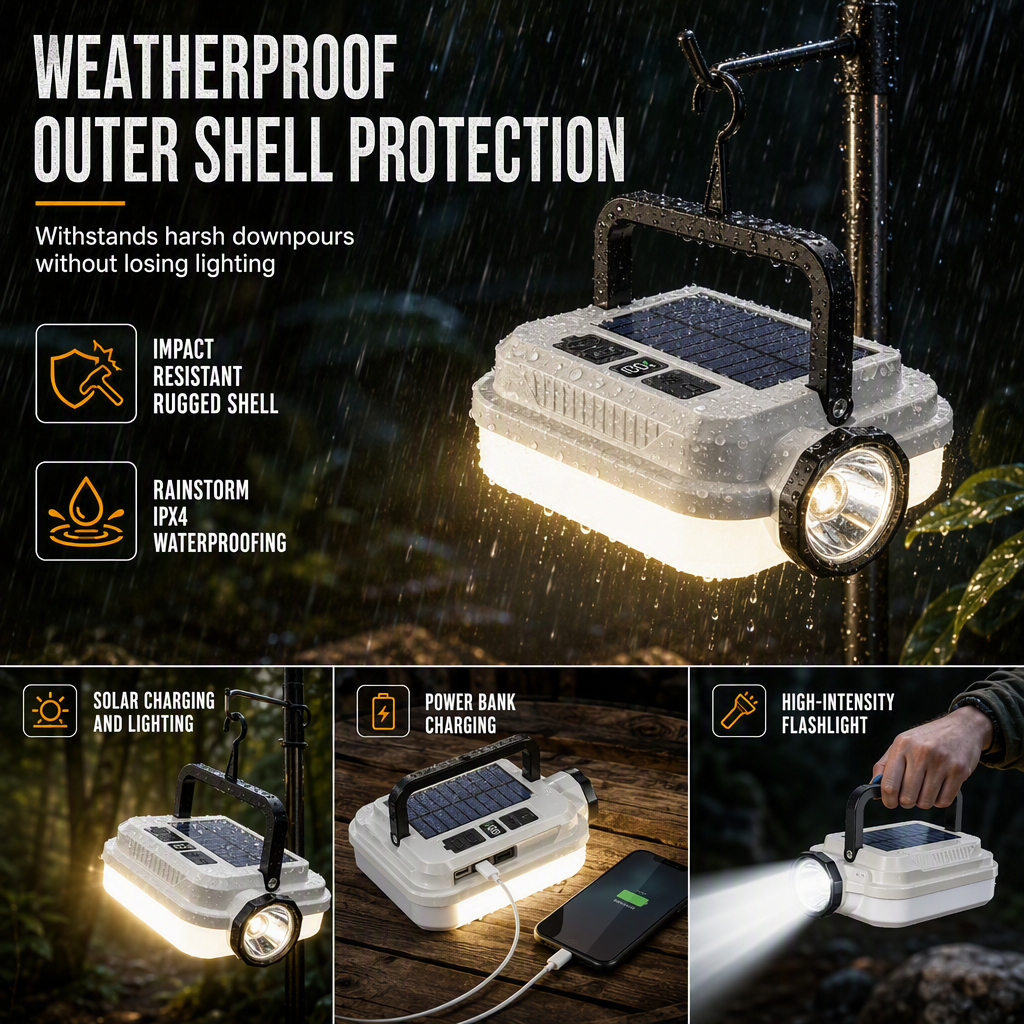 ⭐ DON'T MISS 50% OFF 🏕️ Multi-Functional — Lantern, Work Light & Device Charger