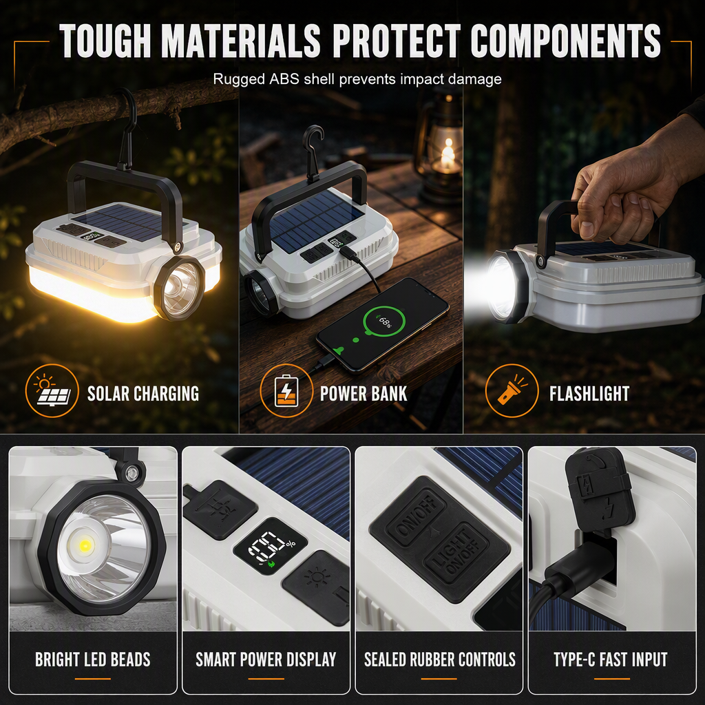 ⭐ DON'T MISS 50% OFF 🏕️ Multi-Functional — Lantern, Work Light & Device Charger