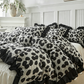 🛏️✨Leopard Print Ruffled Duvet Cover Set