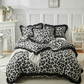 🛏️✨Leopard Print Ruffled Duvet Cover Set