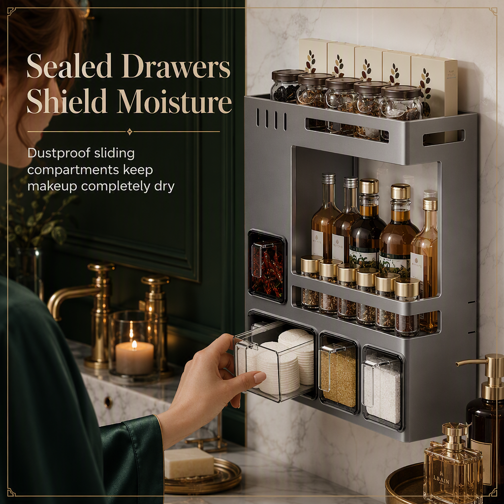 🧂 Save 50%! 🍳 Wall-Mounted Spice Rack – No-drill, with jars & spoons ✨