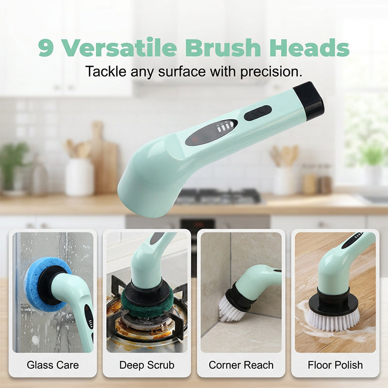 Multi-Functional Cordless Electric Spin Scrubber