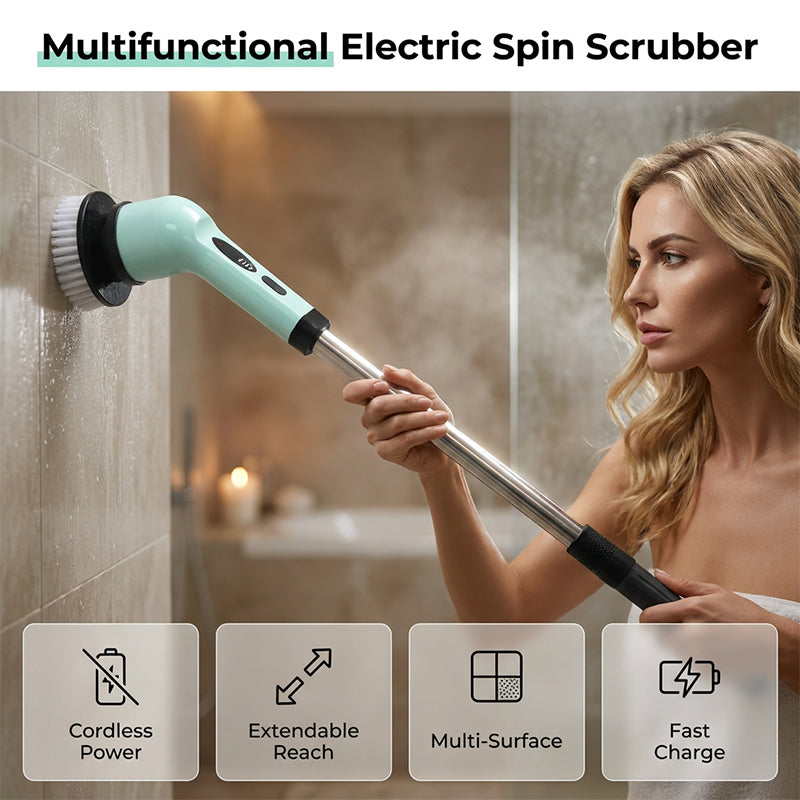 Multi-Functional Cordless Electric Spin Scrubber