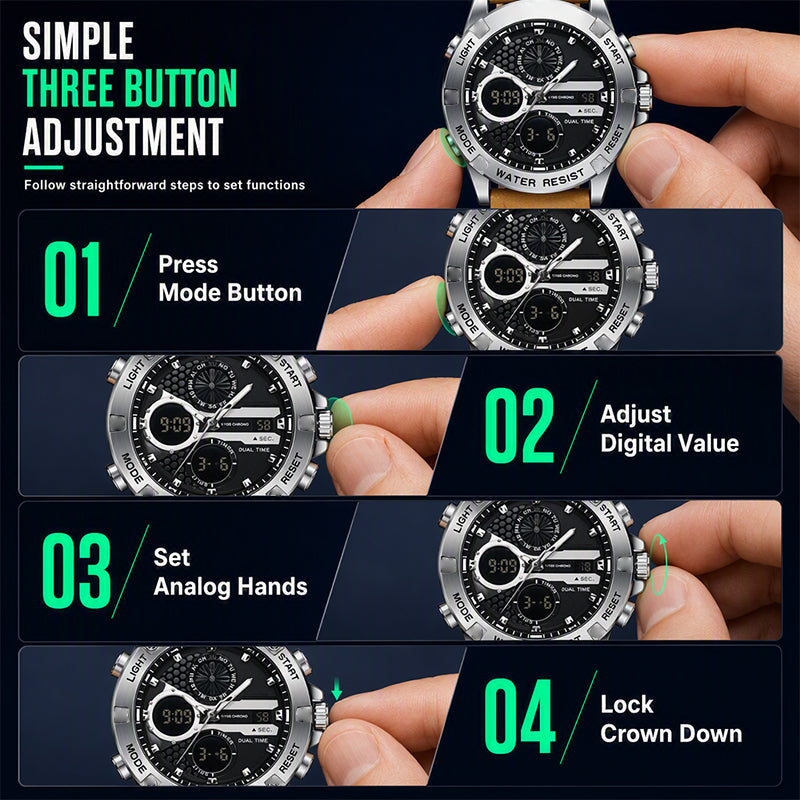 Men's Business Casual Multi-Functional Waterproof Outdoor Sports Watch