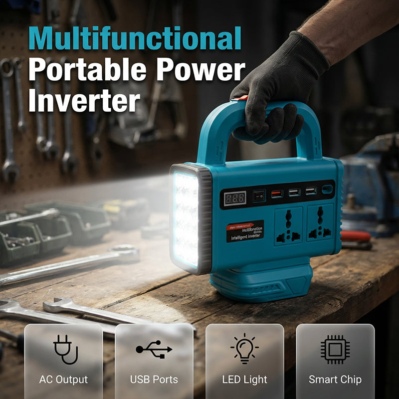 🔌 Save 50%! 💡 Portable Power Inverter – With LED light & versatile use ✨