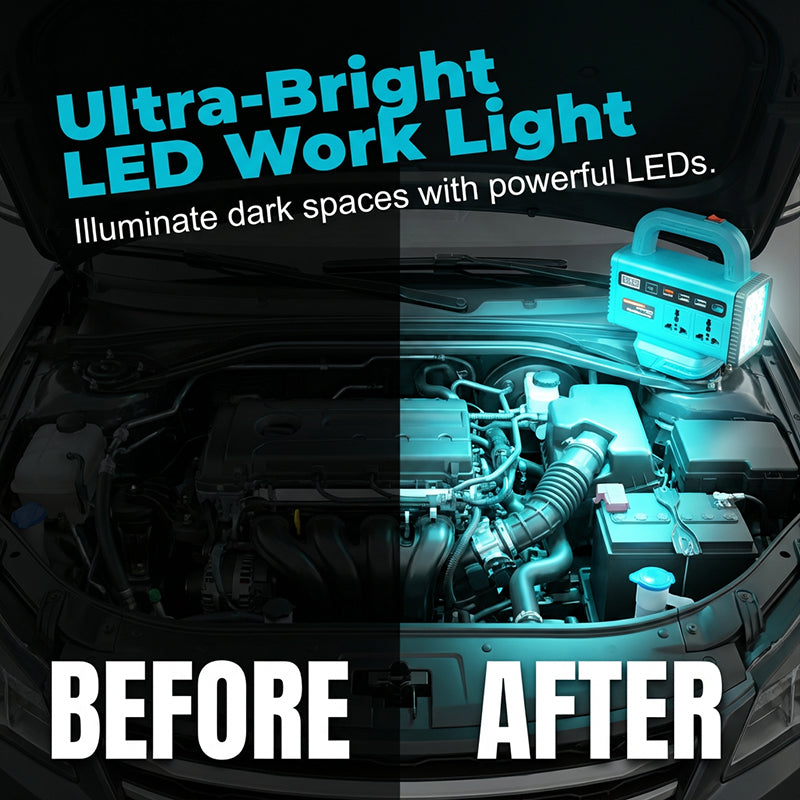 🔌 Save 50%! 💡 Portable Power Inverter – With LED light & versatile use ✨