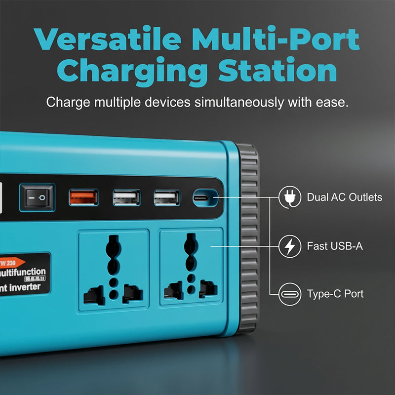 🔌 Save 50%! 💡 Portable Power Inverter – With LED light & versatile use ✨