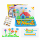 Kids Educational Mushroom Nail Pegboard Toy DIY Creative Mosaic Insert Puzzle Game with Large and Small Pegs