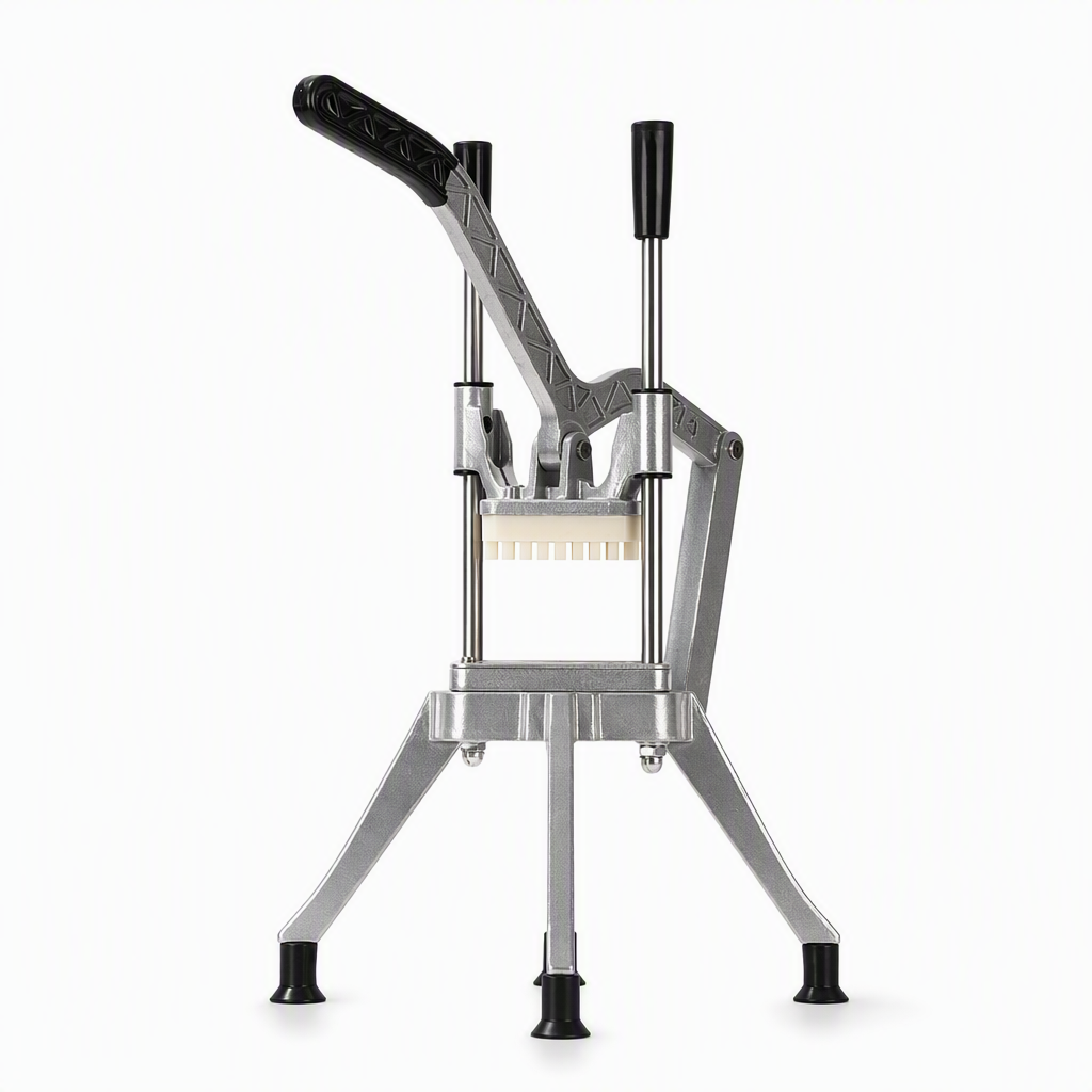 🔪 50% OFF! ✨ Vertical Manual Vegetable Cutter & Dicer – Stainless Steel French Fry Slicer, Heavy-Duty Lever Action & 4 Sharp Blades – Fast Uniform Cutting for Potatoes, Cucumbers & Radishes 🥔
