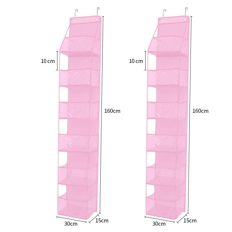 🚪 Space-Saving Over-Door Organizer: 4/6 Tiers, Transparent Windows, Sturdy PP, No-Drill