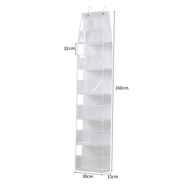 🚪 Space-Saving Over-Door Organizer: 4/6 Tiers, Transparent Windows, Sturdy PP, No-Drill