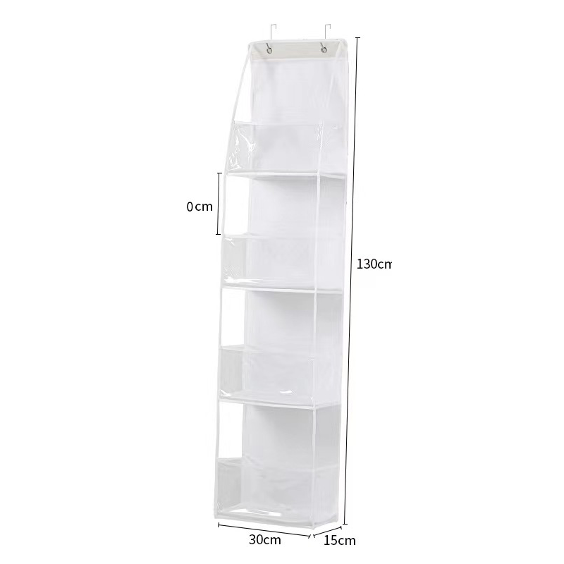 🚪 Space-Saving Over-Door Organizer: 4/6 Tiers, Transparent Windows, Sturdy PP, No-Drill