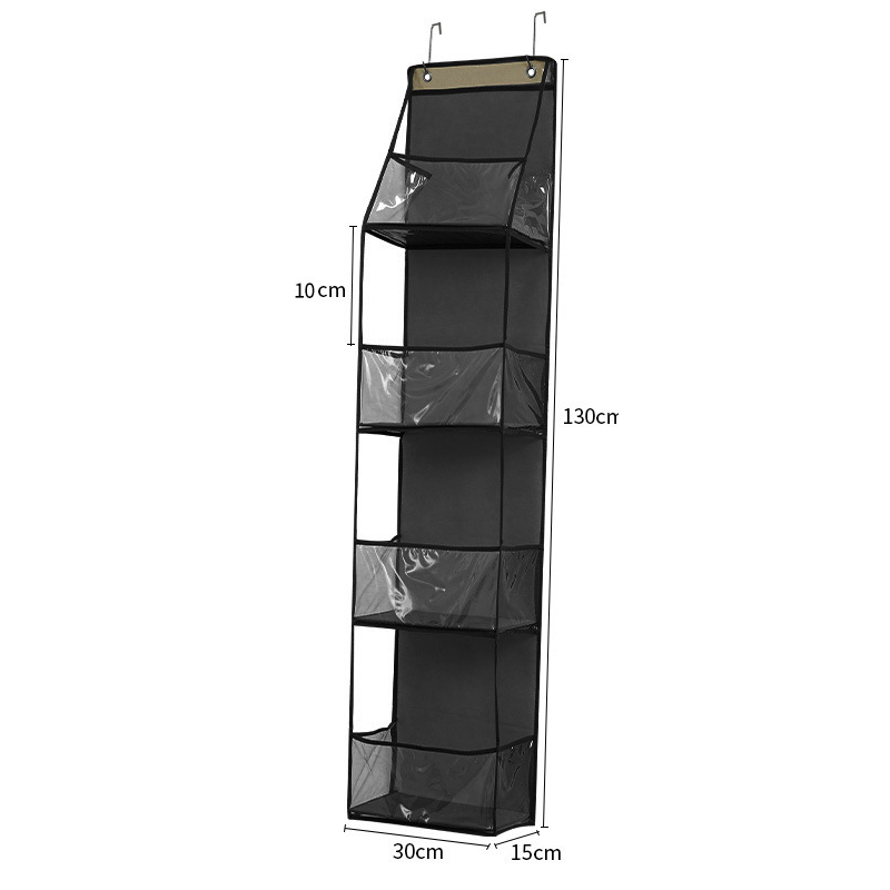 🚪 Space-Saving Over-Door Organizer: 4/6 Tiers, Transparent Windows, Sturdy PP, No-Drill