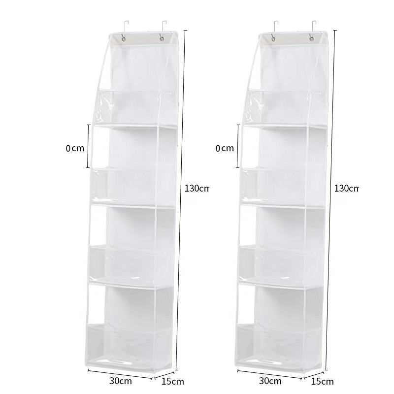 🚪 Space-Saving Over-Door Organizer: 4/6 Tiers, Transparent Windows, Sturdy PP, No-Drill