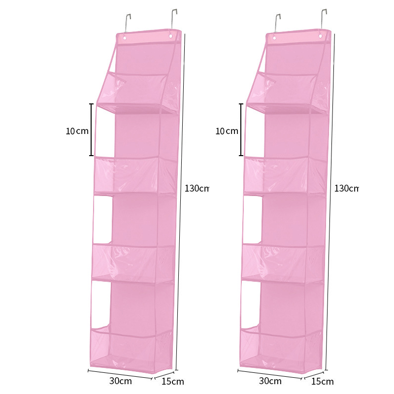 🚪 Space-Saving Over-Door Organizer: 4/6 Tiers, Transparent Windows, Sturdy PP, No-Drill