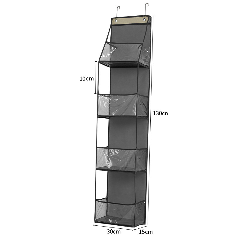 🚪 Space-Saving Over-Door Organizer: 4/6 Tiers, Transparent Windows, Sturdy PP, No-Drill