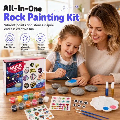 Kids Creative DIY Rock Painting Kit Pebble Stone and Shell Art Craft Set