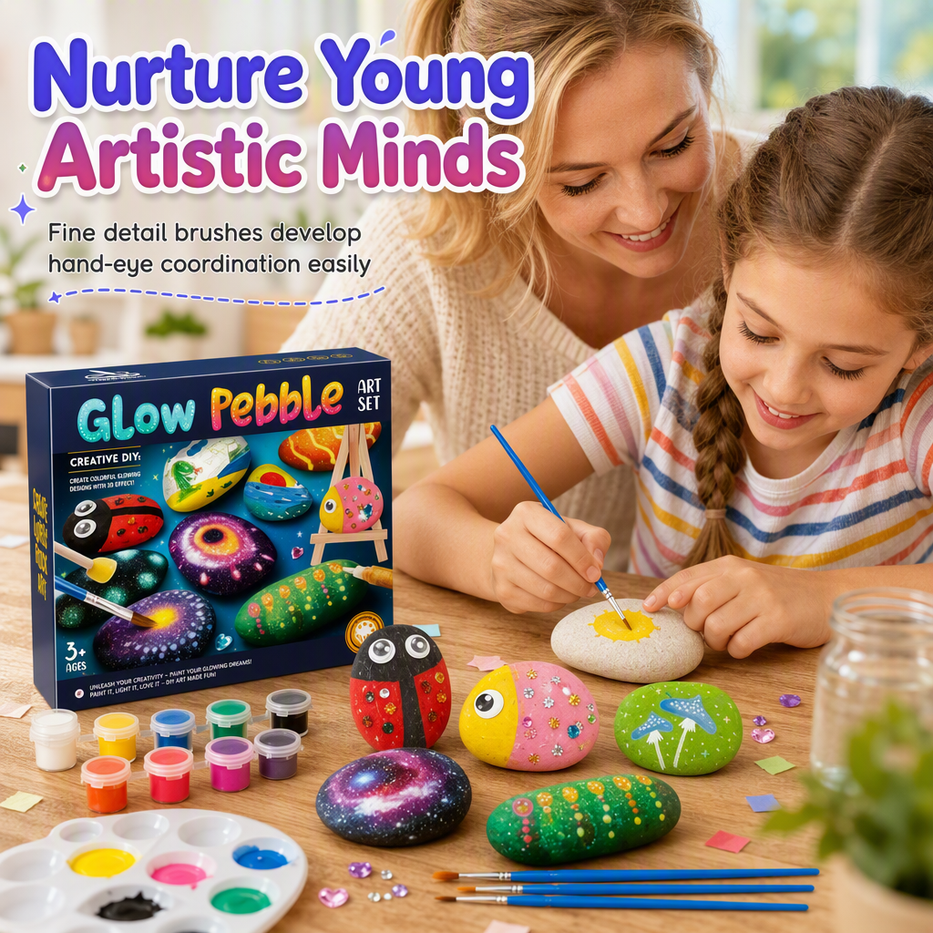 Kids Creative DIY Rock Painting Kit Pebble Stone and Shell Art Craft Set