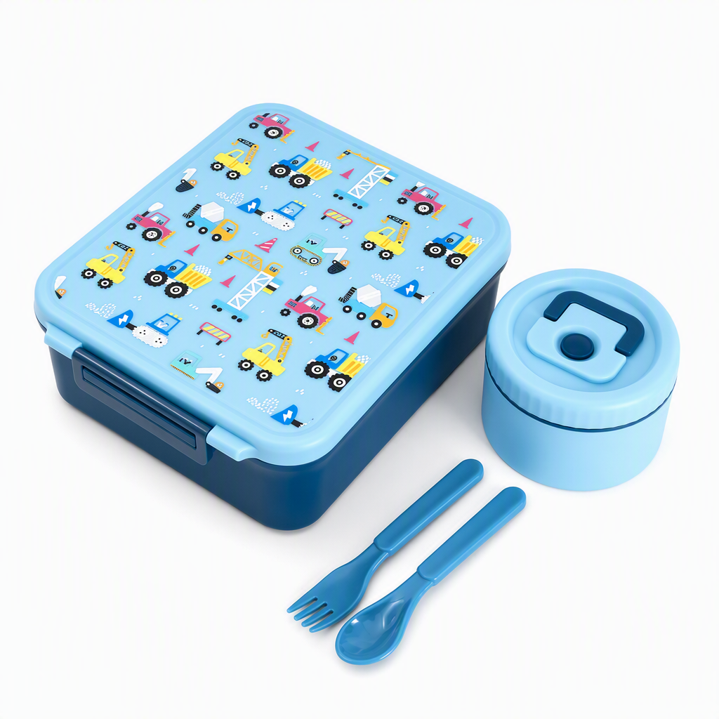 📢📢50% OFF !! ⏰Sealed Food Grade Kids Bento Lunch Box Set with Soup Bowl 4 Compartment Lunch Container for School Students