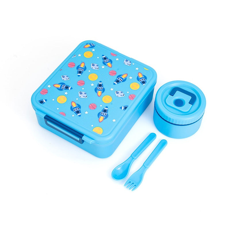 📢📢50% OFF !! ⏰Sealed Food Grade Kids Bento Lunch Box Set with Soup Bowl 4 Compartment Lunch Container for School Students