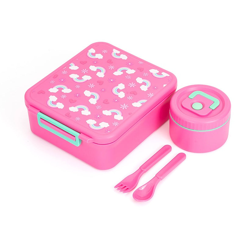 📢📢50% OFF !! ⏰Sealed Food Grade Kids Bento Lunch Box Set with Soup Bowl 4 Compartment Lunch Container for School Students