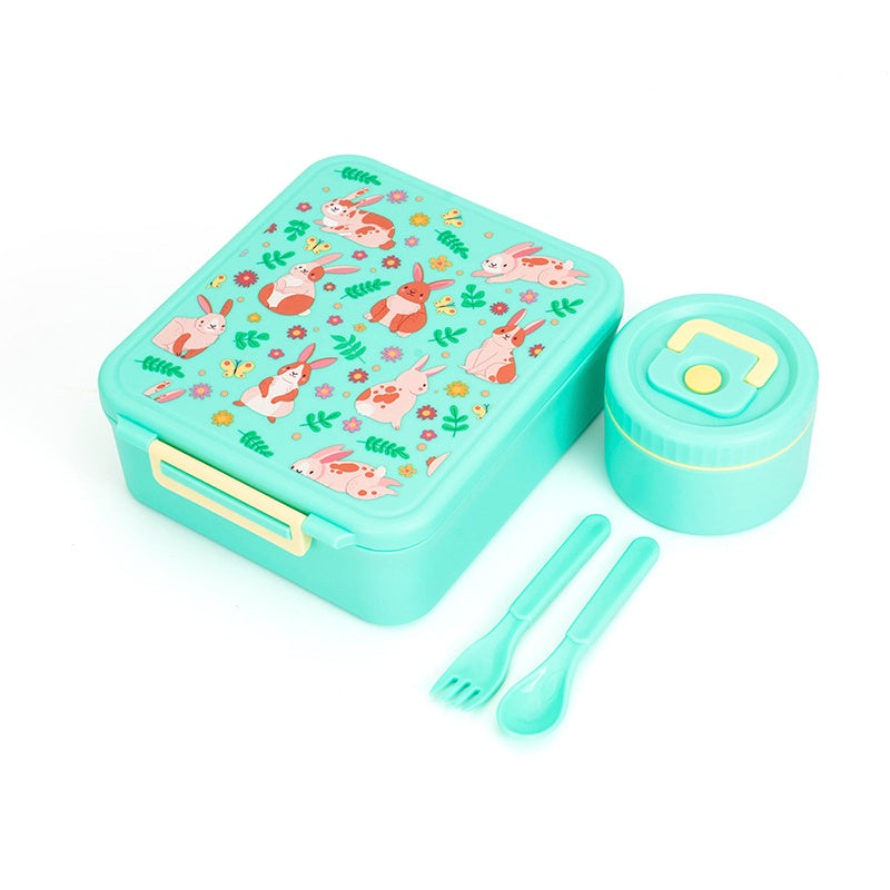 📢📢50% OFF !! ⏰Sealed Food Grade Kids Bento Lunch Box Set with Soup Bowl 4 Compartment Lunch Container for School Students