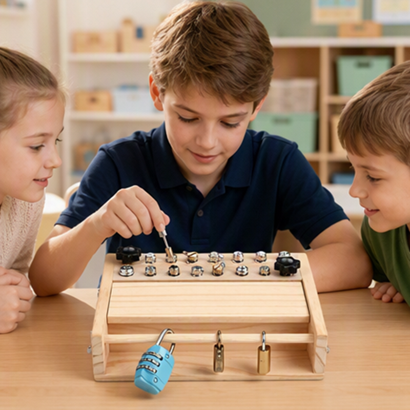 🧩 50% OFF! ✨ Montessori Wooden Screwdriver Board Toy – 18-in-1 Sensory Busy Board, Real Tools & Premium Natural Wood – Boost Motor Skills & Logical Thinking for Toddlers 🔧
