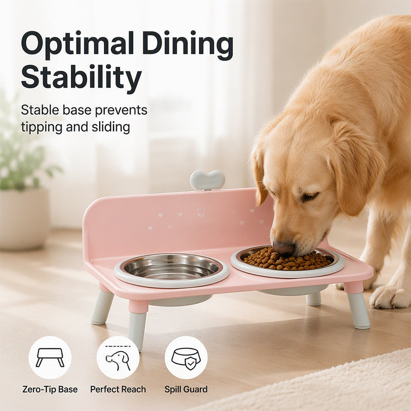 Elevated Detachable Pet Double Bowls