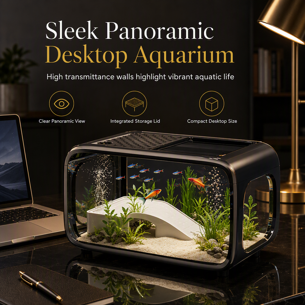🐠 Save 50%! 🏠 Transparent Fish Tank – With lid, decorative & ideal for living room ✨