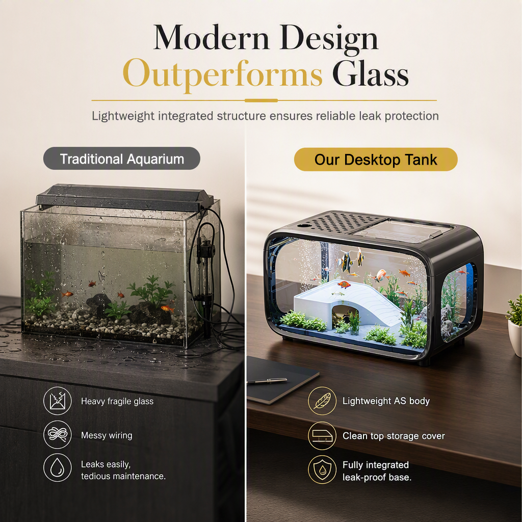 🐠 Save 50%! 🏠 Transparent Fish Tank – With lid, decorative & ideal for living room ✨