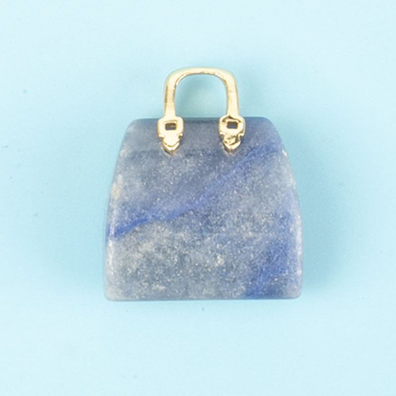 Miniature Elegant Stone Handbag Ornament
