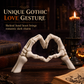 Halloween Resin Skeleton Figurine with Heart Hand Gesture for Home Bedroom Desktop Decoration