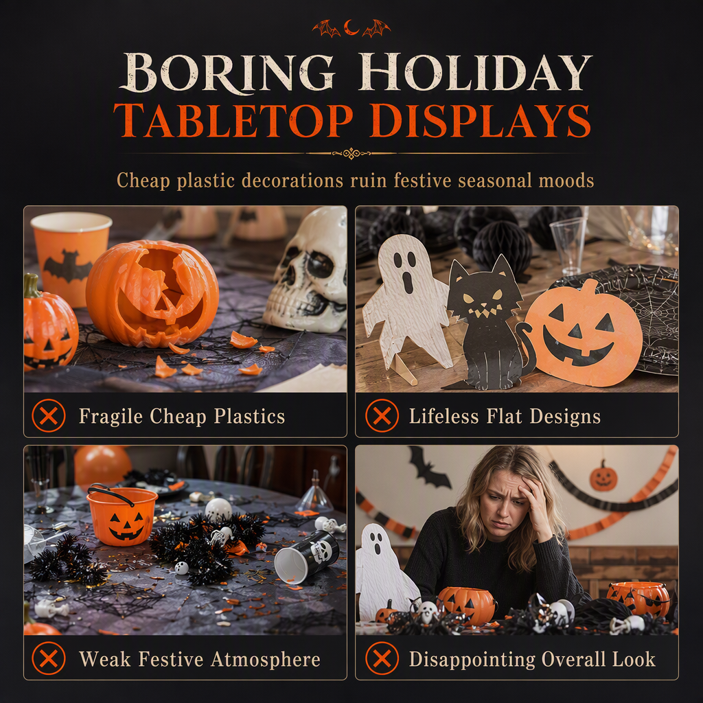 Halloween Resin Skeleton Figurine with Heart Hand Gesture for Home Bedroom Desktop Decoration
