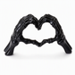 Halloween Resin Skeleton Figurine with Heart Hand Gesture for Home Bedroom Desktop Decoration