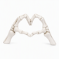 Halloween Resin Skeleton Figurine with Heart Hand Gesture for Home Bedroom Desktop Decoration