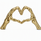 Halloween Resin Skeleton Figurine with Heart Hand Gesture for Home Bedroom Desktop Decoration