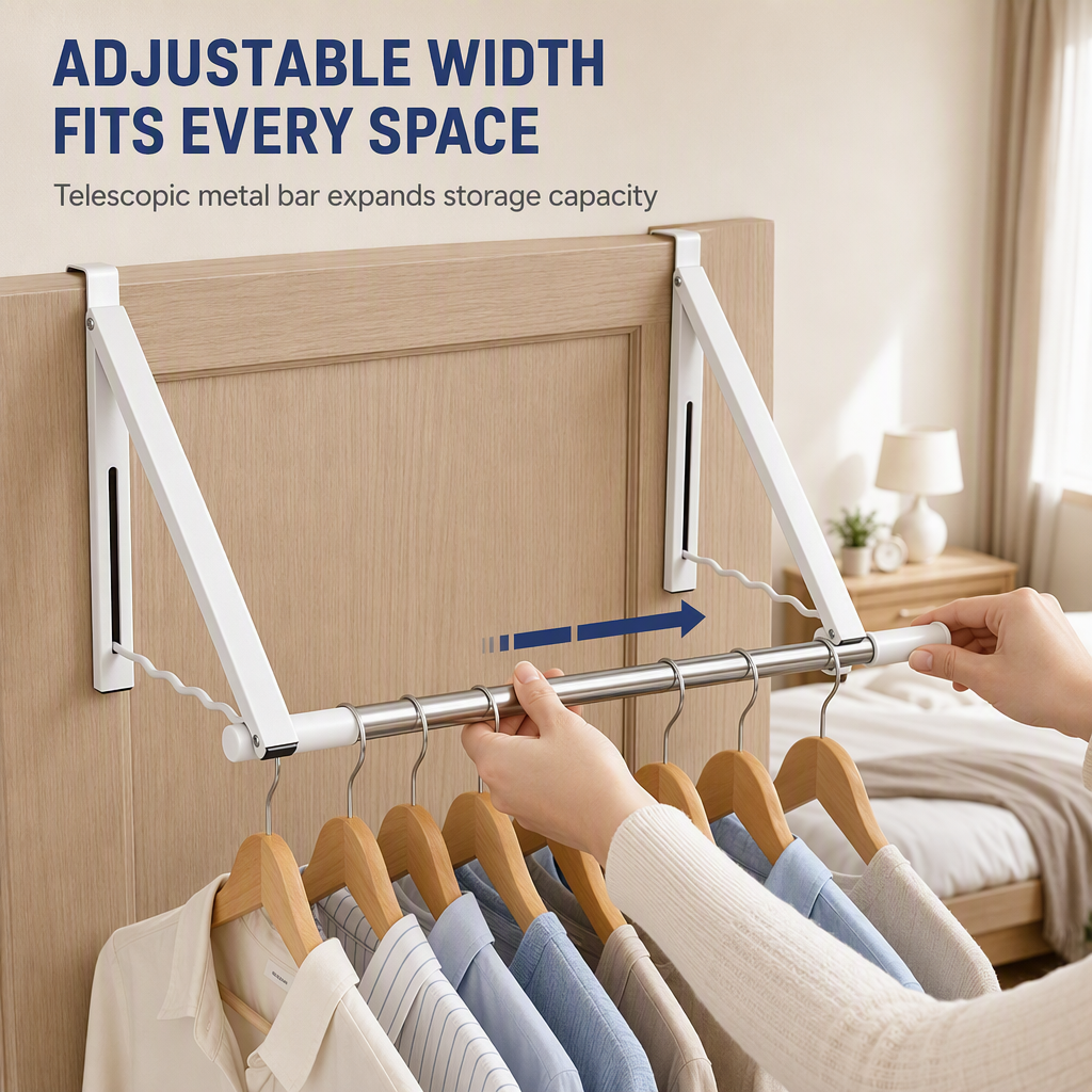 🚪 Save 50%! 🧥 Over‑Door Coat Rack – No‑drill, folding & heavy‑duty ✨