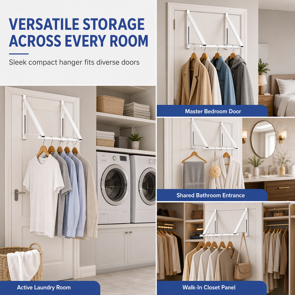🚪 Save 50%! 🧥 Over‑Door Coat Rack – No‑drill, folding & heavy‑duty ✨