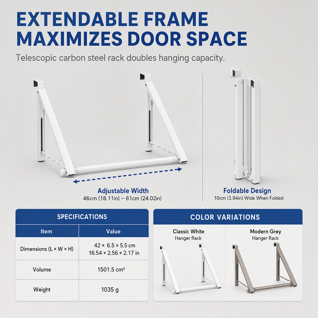 🚪 Save 50%! 🧥 Over‑Door Coat Rack – No‑drill, folding & heavy‑duty ✨
