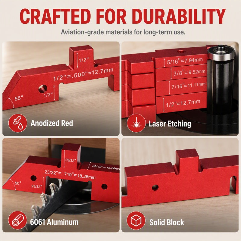 ⏳🔥LIMITED-TIME 50% OFF! ⏰Aluminum Alloy Woodworking Setup Blocks
