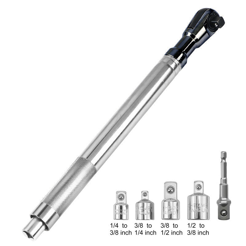 🔧 Extended Ratchet Wrench: 430mm, 1/2" Drive, Reversible, Chrome Vanadium Steel, Knurled Grip