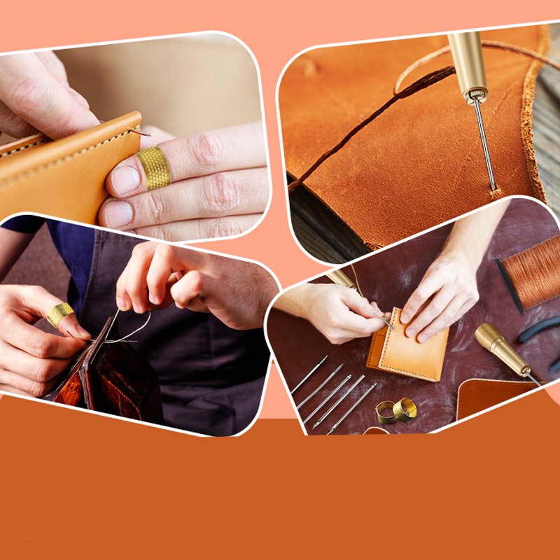 🪡 LIMITED-TIME 50% OFF! ✨ Leather Sewing Awl Kit with Waxed Thread – Interchangeable Needles, 6 Pcs 🧵
