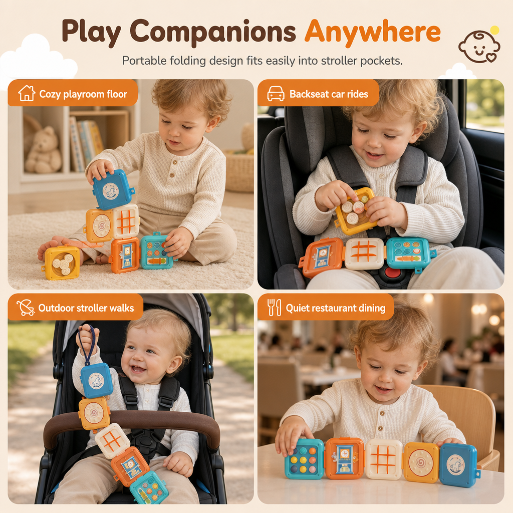 🧸 Save 50%! ✨ Busy Ball Stacking Toy – Multi‑sided & portable activity cube 🎈